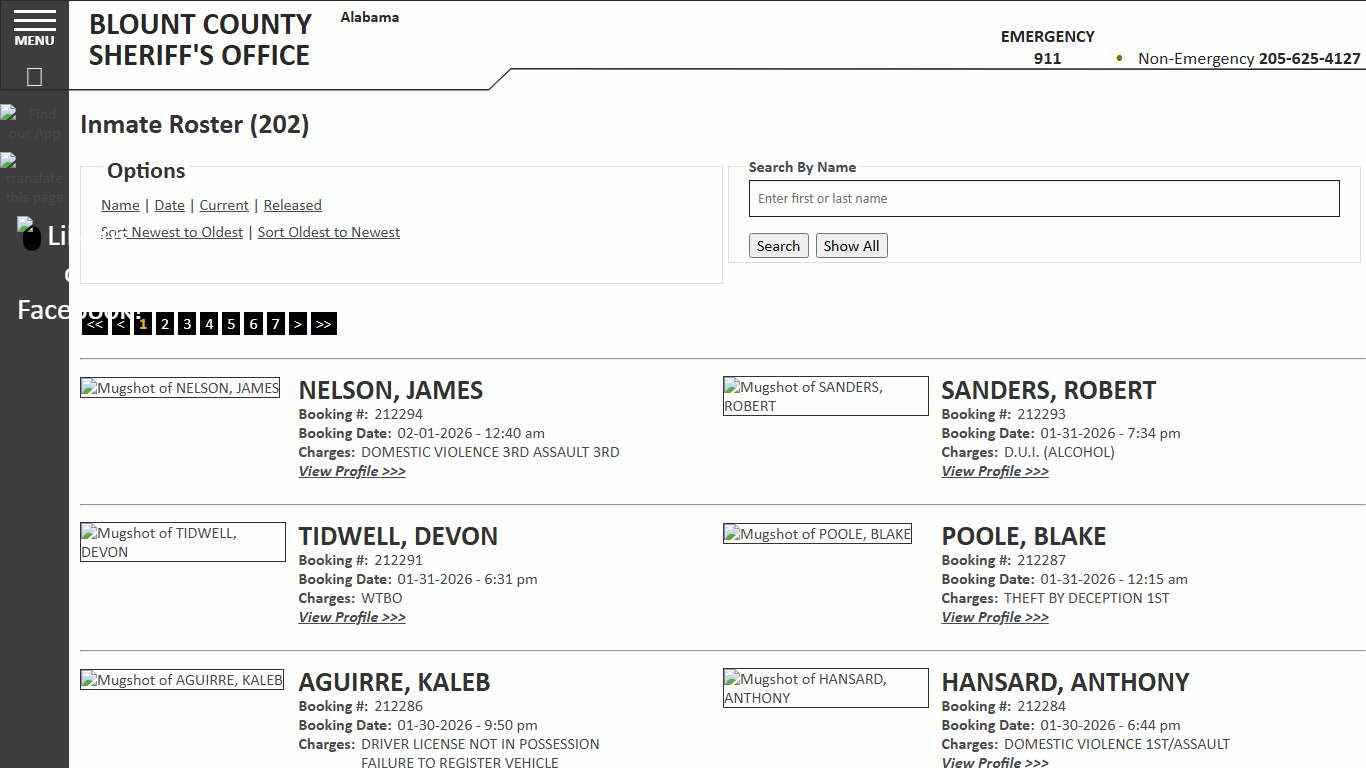 Inmate Roster - Current Inmates Booking Date Descending - Blount County Sheriff AL